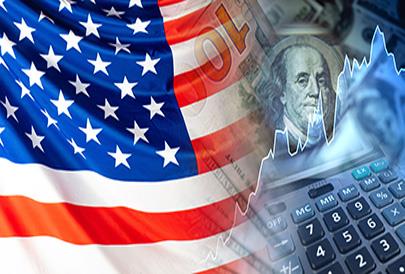 שוק המניות האמריקאי גרף על דגל ארה"ב